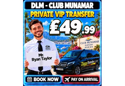 Dalaman to Club Munamar Beach Resort Hotel Marmaris (İçmeler) 
